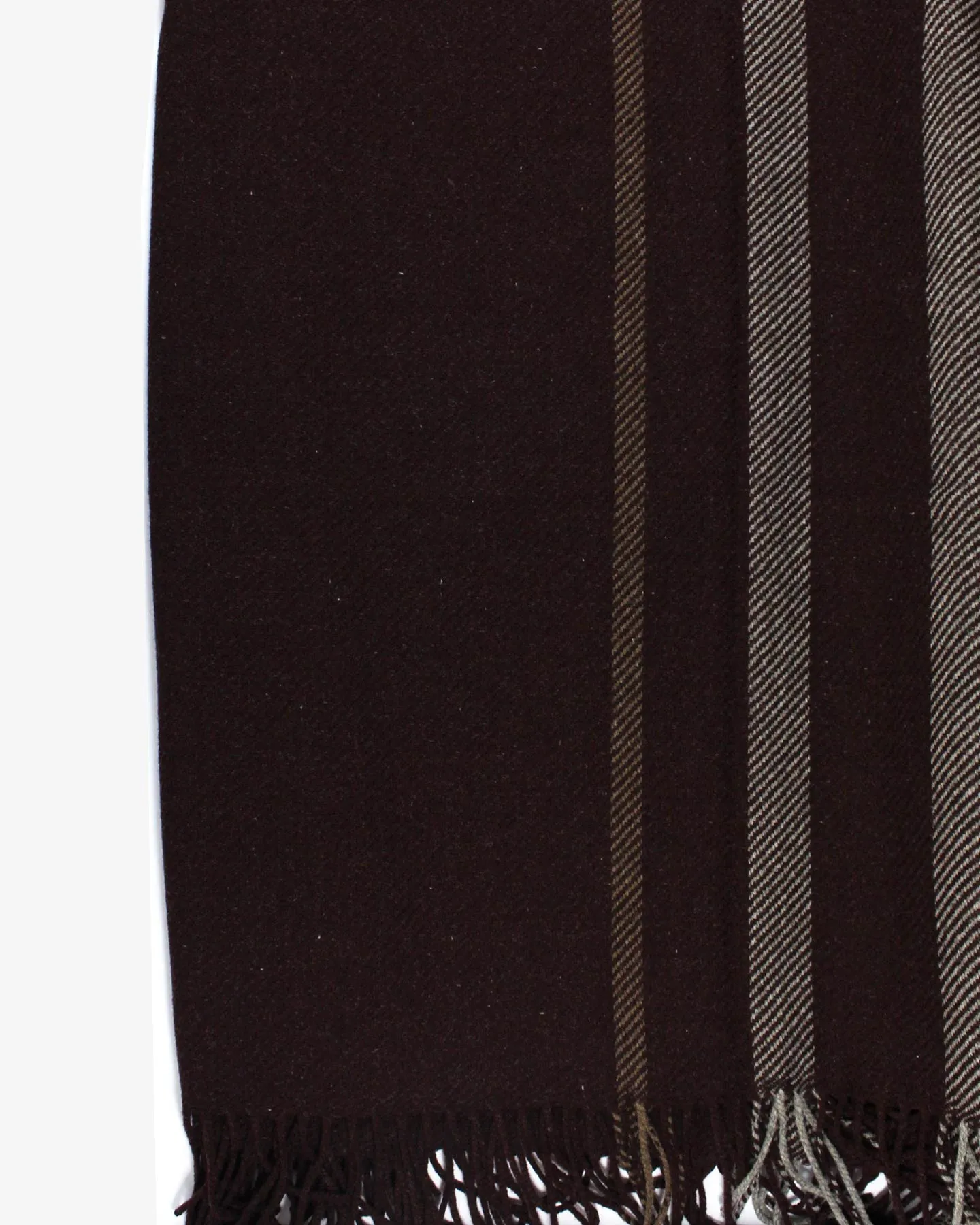 Ermenegildo Zegna Wool Throw Blanket Dark Brown Maroon Design SALE