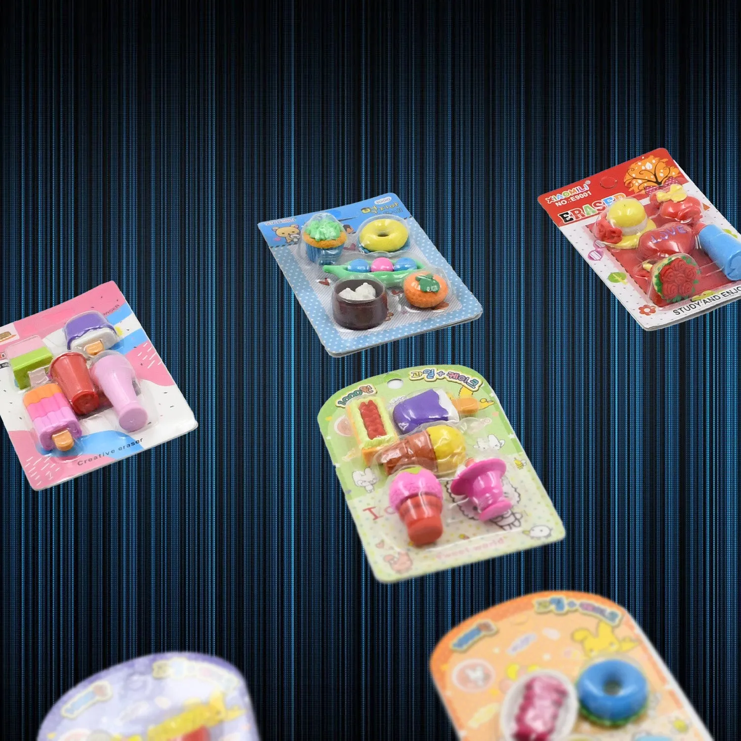 Fancy Erasers Set for Kids, Birthday Gift (5 Pc)