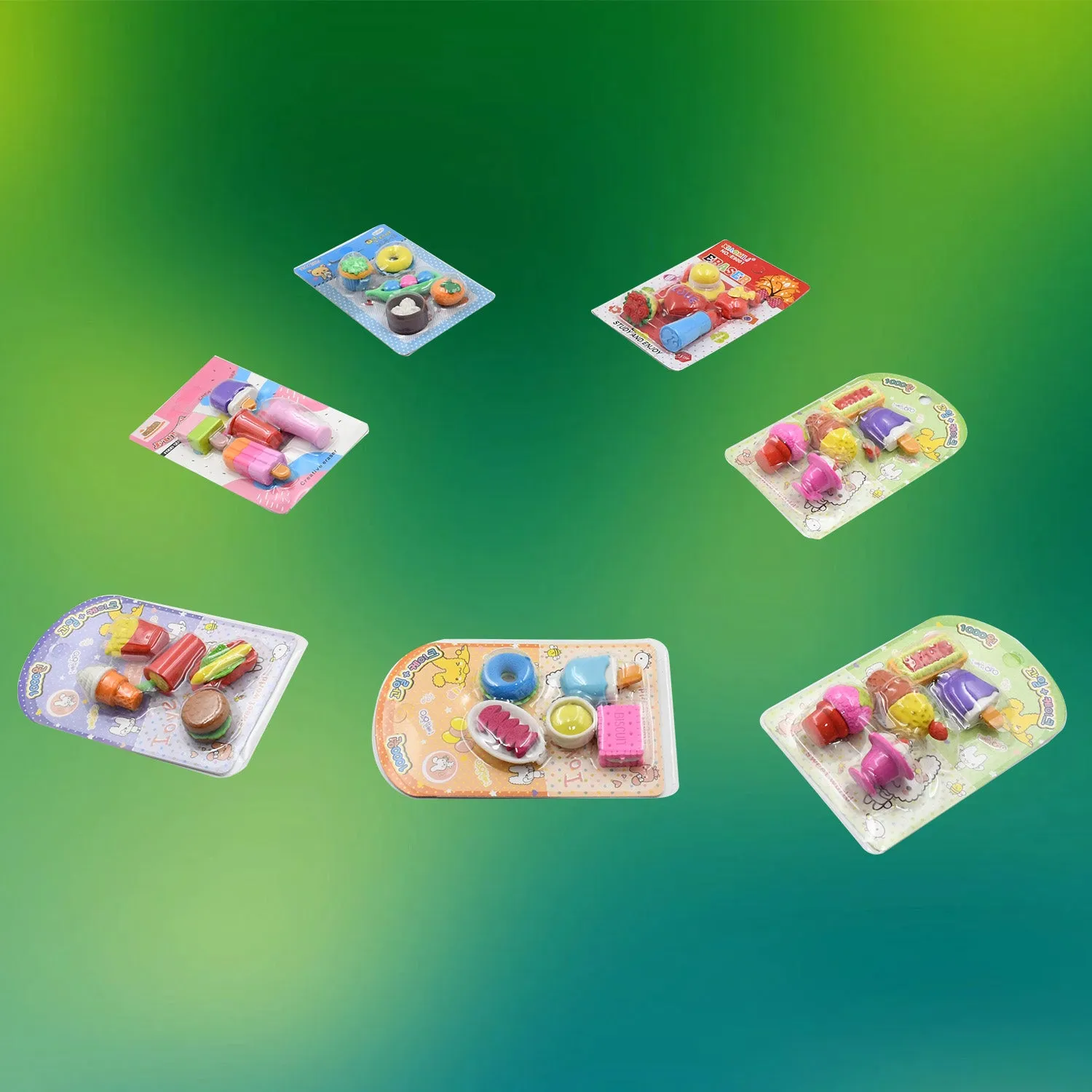 Fancy Erasers Set for Kids, Birthday Gift (5 Pc)