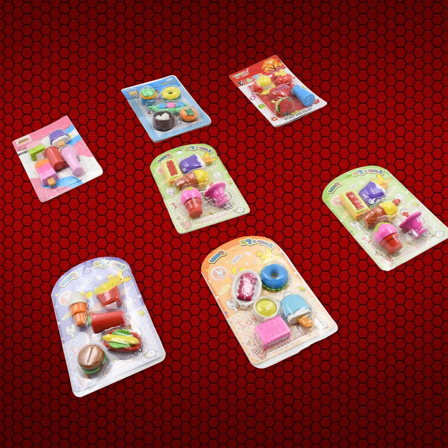 Fancy Erasers Set for Kids, Birthday Gift (5 Pc)