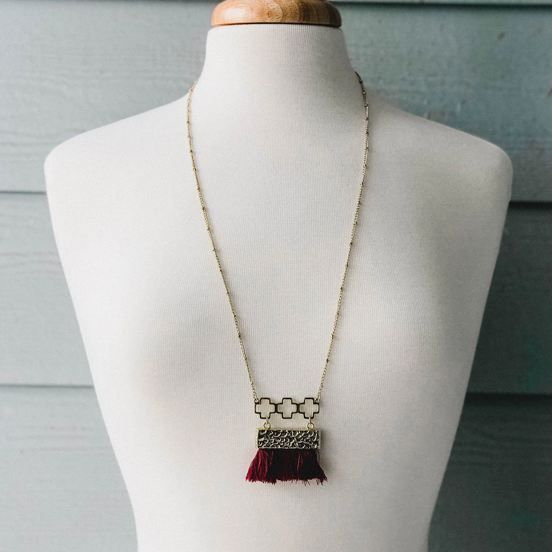 Fringe Necklace - Garnet