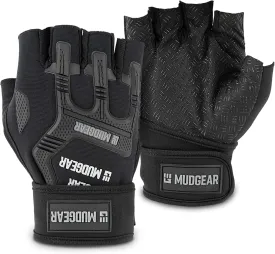 Gloves - Durable Fingerless Workout Gloves with Wrist Support for Obstacle Races and Fitness Training, Improves Grip, Protects Hands, Boosts Performance