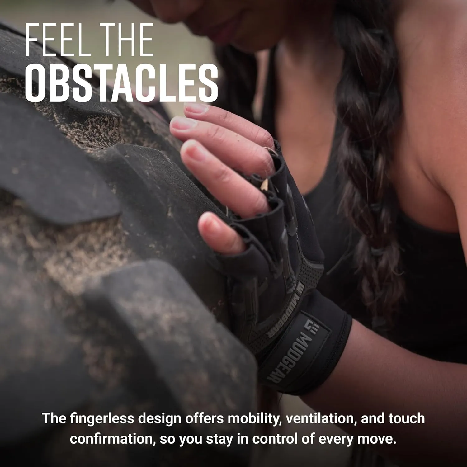 Gloves - Durable Fingerless Workout Gloves with Wrist Support for Obstacle Races and Fitness Training, Improves Grip, Protects Hands, Boosts Performance