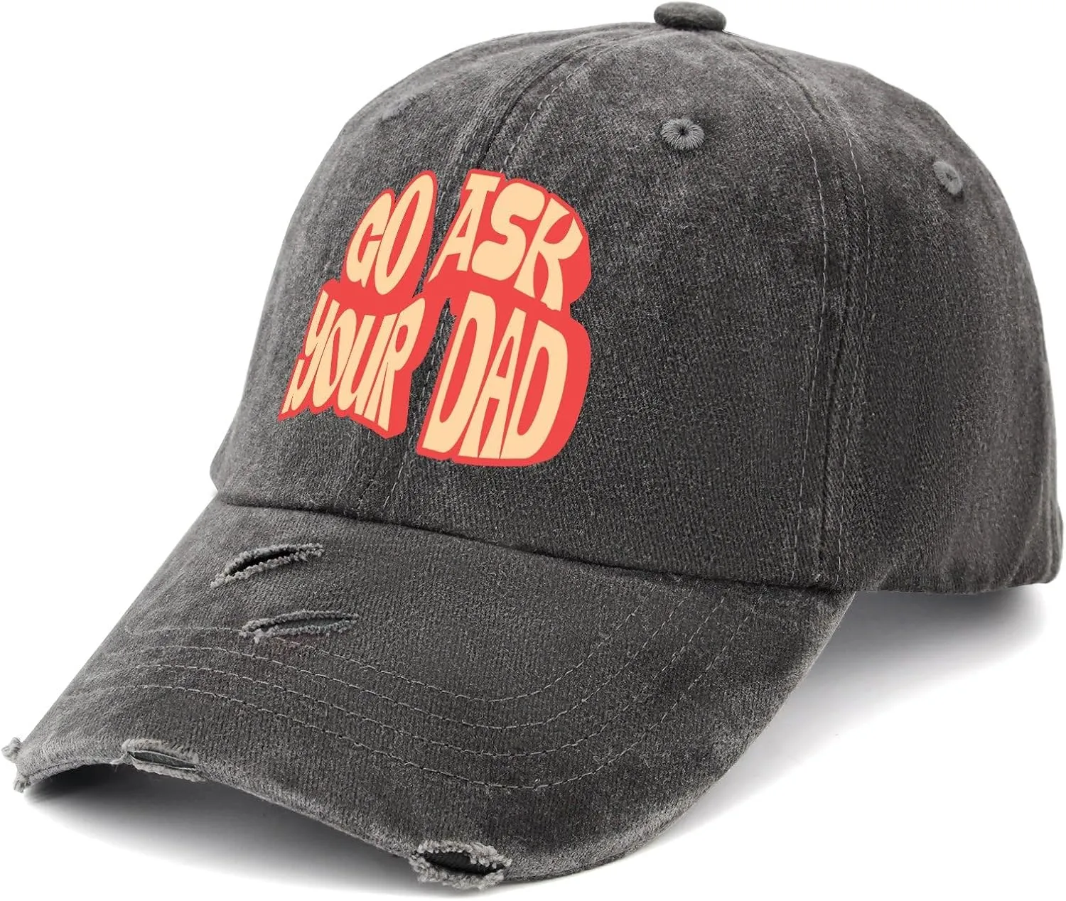 Go Ask Your Dad Hats for Men Washed Distressed Baseball Caps Vintage Washed Ball Cap Light Weight