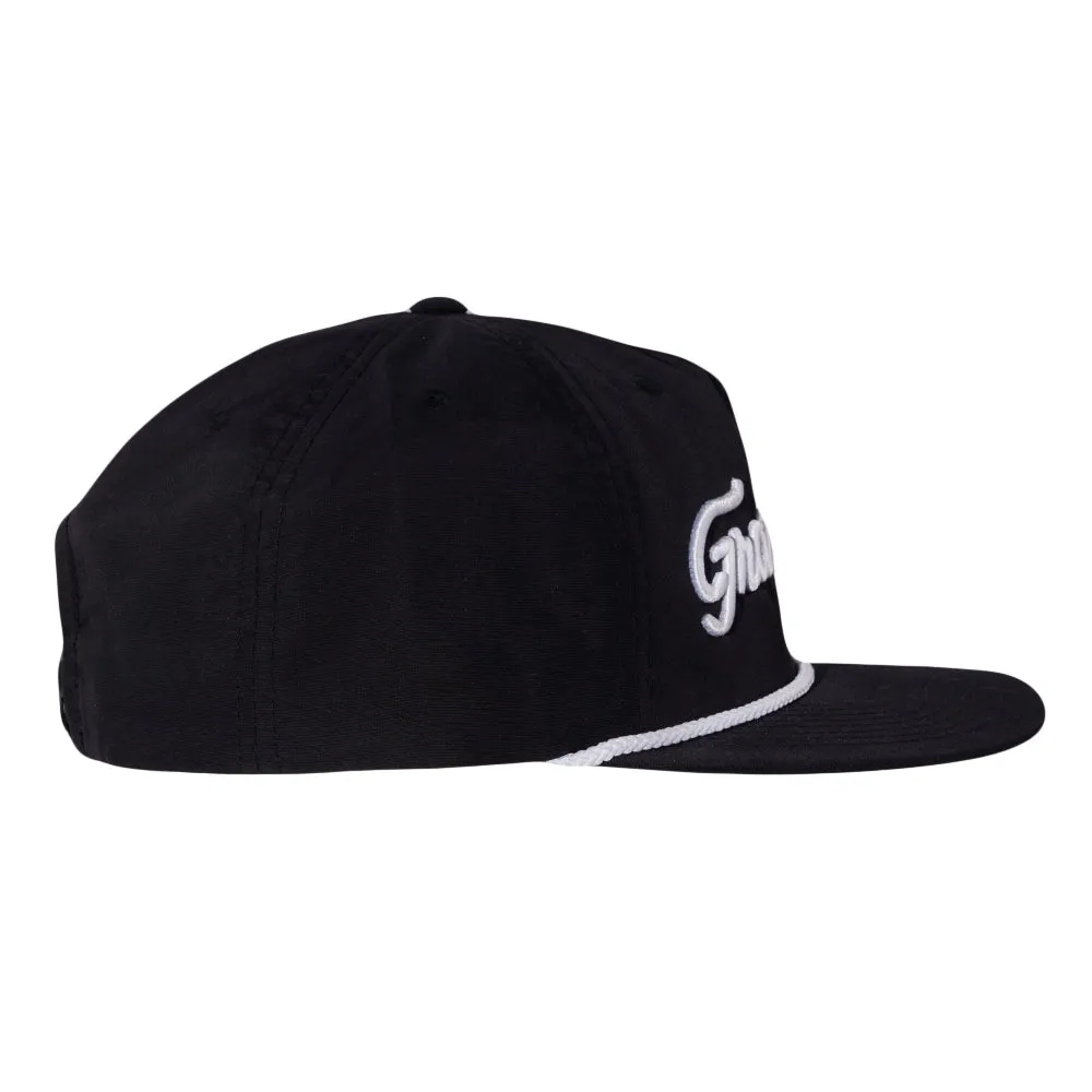 Golfroots Script Black Unstructured Snapback Hat