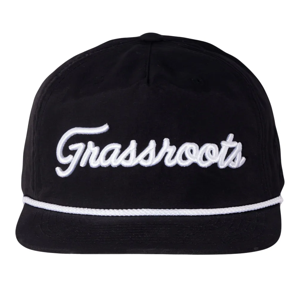Golfroots Script Black Unstructured Snapback Hat