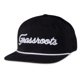 Golfroots Script Black Unstructured Snapback Hat