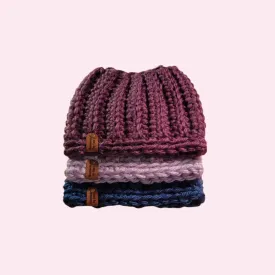 Handmade Crochet Messy Bun Beanie