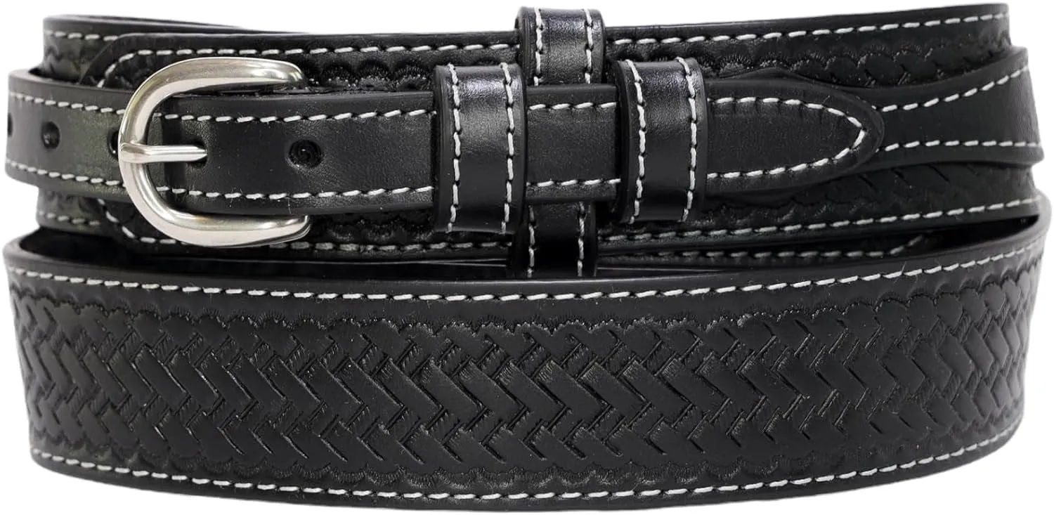 Heritage Leathers USA Geniune Leather Western Ranger Belt, Black