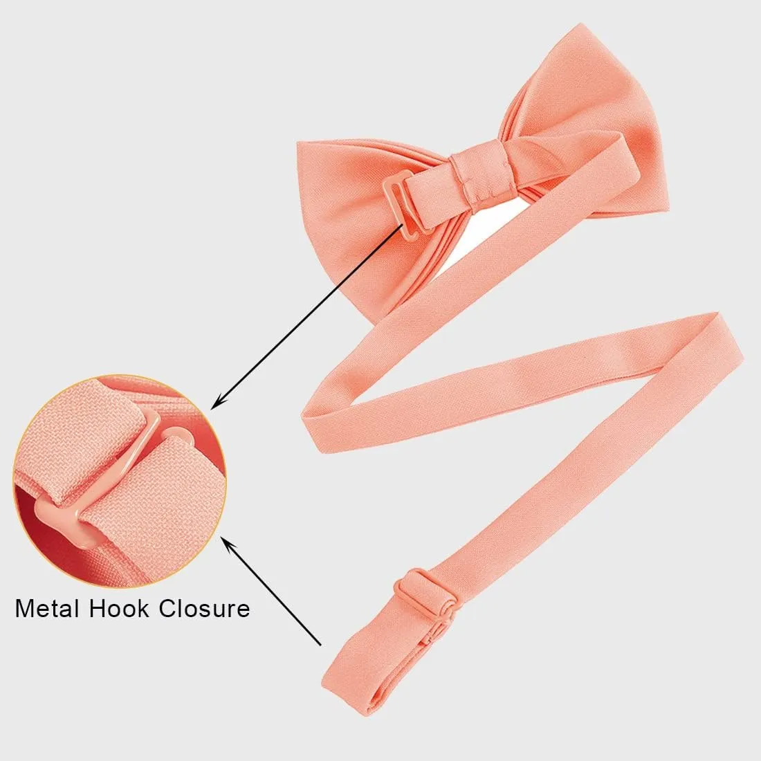 Kajeer Classic Pre-Tied Mens Bow Ties Formal Adjustable Solid Tuxedo Bowtie for for Adults & Children