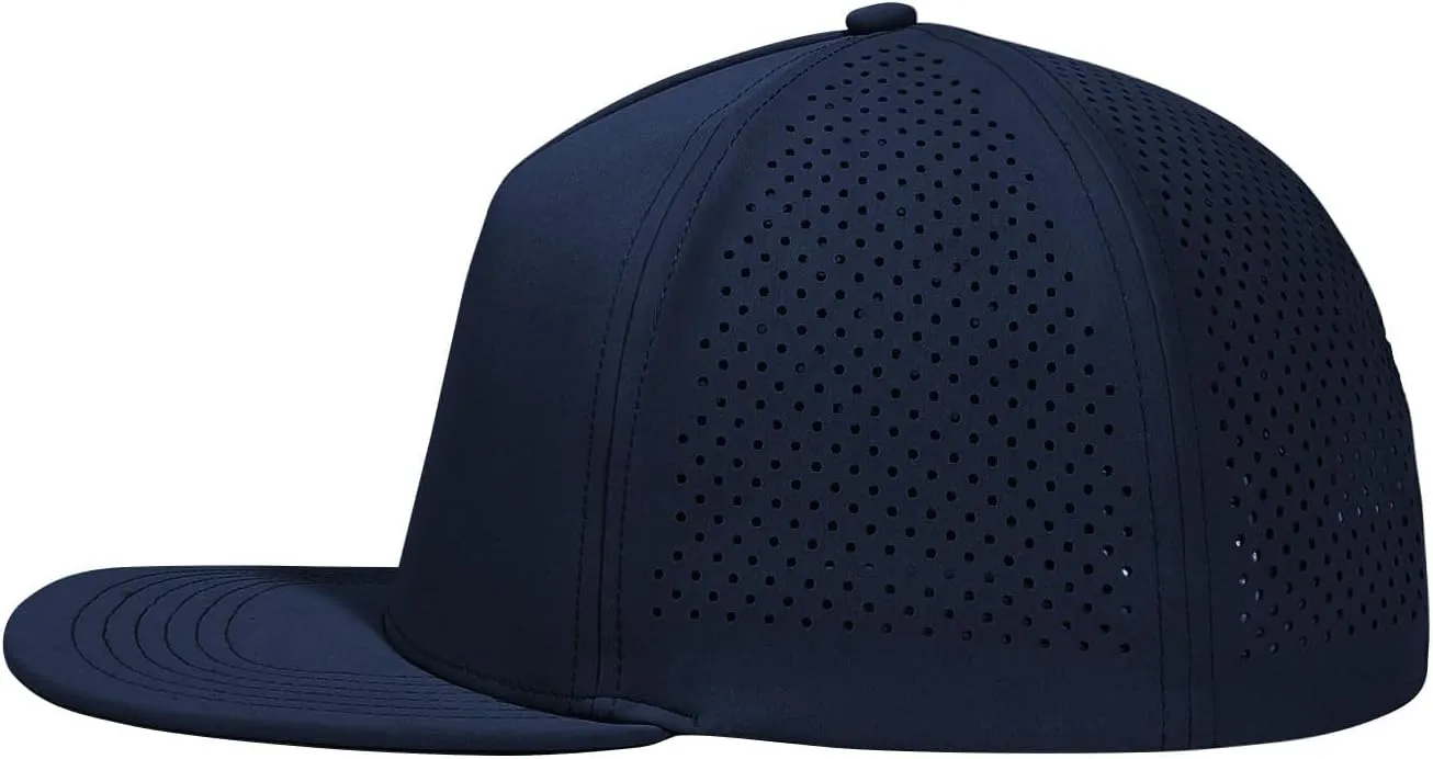 LiuSuper M/L/XL/XXL Flat Brim 5 Panel Hats for Men Performance Mens Snapback Hats Quick Dry Laser Perforated Baseball Cap