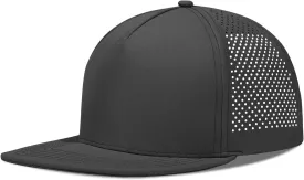 LiuSuper M/L/XL/XXL Flat Brim 5 Panel Hats for Men Performance Mens Snapback Hats Quick Dry Laser Perforated Baseball Cap