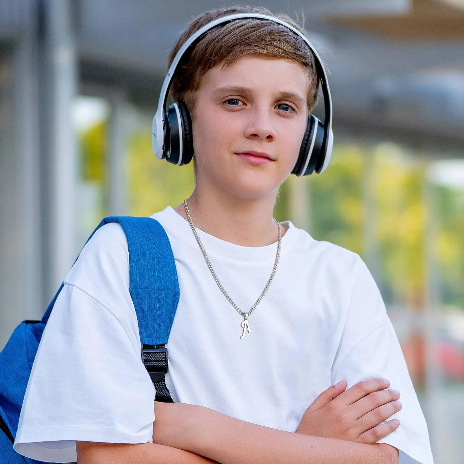 LUXEJEW Initial A-Z Letter Necklace for Men Boys Women, Stainless Steel Cuban Link Chain Letter Pendant Necklaces Capital Monogram Necklace Jewelry Gifts for Men 20 2 Inches