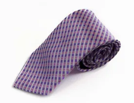 Mens Light Pink & Purple Striped 8cm Patterned Neck Tie