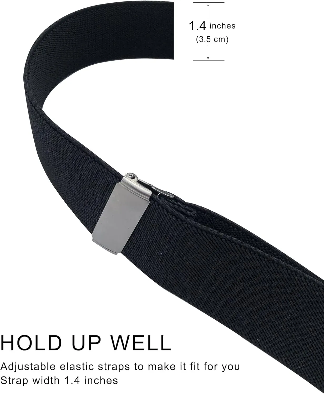Men's Suspenders with Swivel Hooks and Elastic Straps Y-back, for Heavy Duty, Big and Tall
