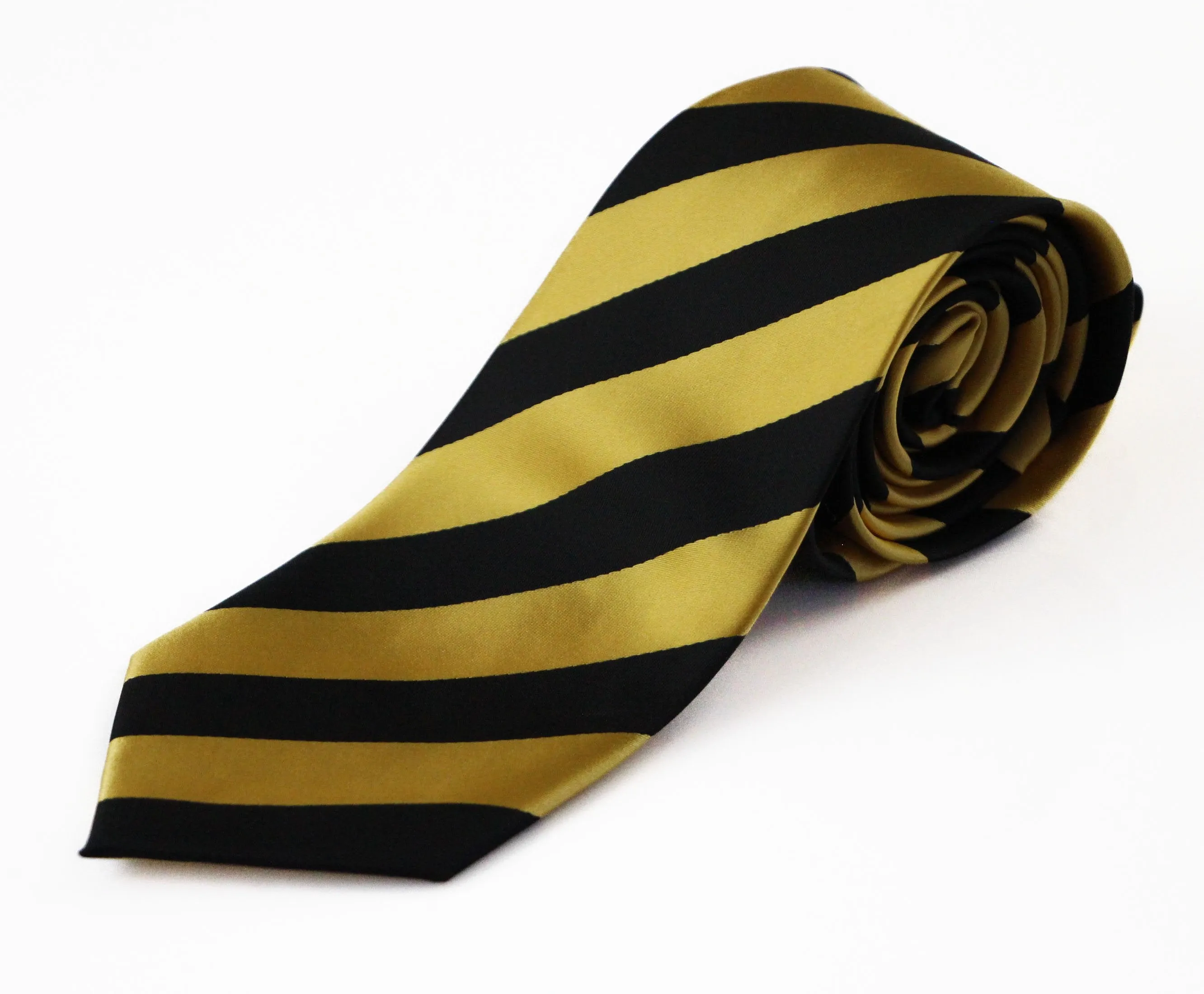 Mens Yellow & Black Richmond Thick Striped Patterned 8cm Neck Tie