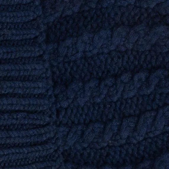 Midnight Navy Plaited Italian Cashmere Beanie