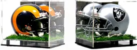 Mini Football Helmet Display Case Stand (2Pack) Box Sports Memorabilia Collectibles (Turf Grass (2-Pack))