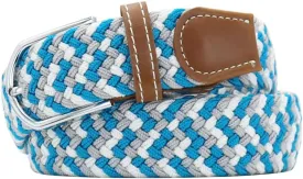 Multicolored Elastic Woven Golf Belts Casual Braided Stretch Belt for Men and Women