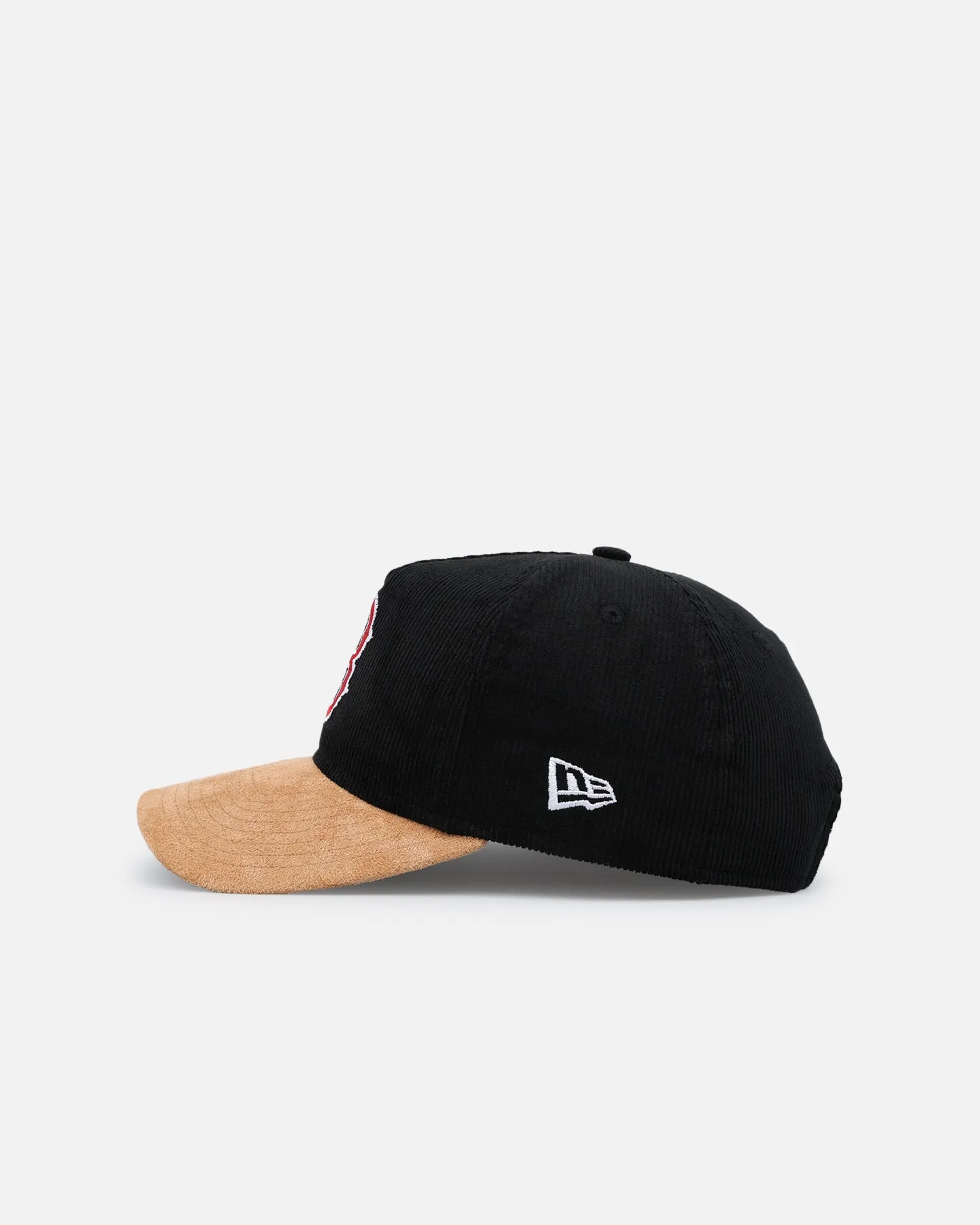 New Era Boston Red Sox 'Corduroy Suede' Pre-Curved Golfer Snapback Washed Black