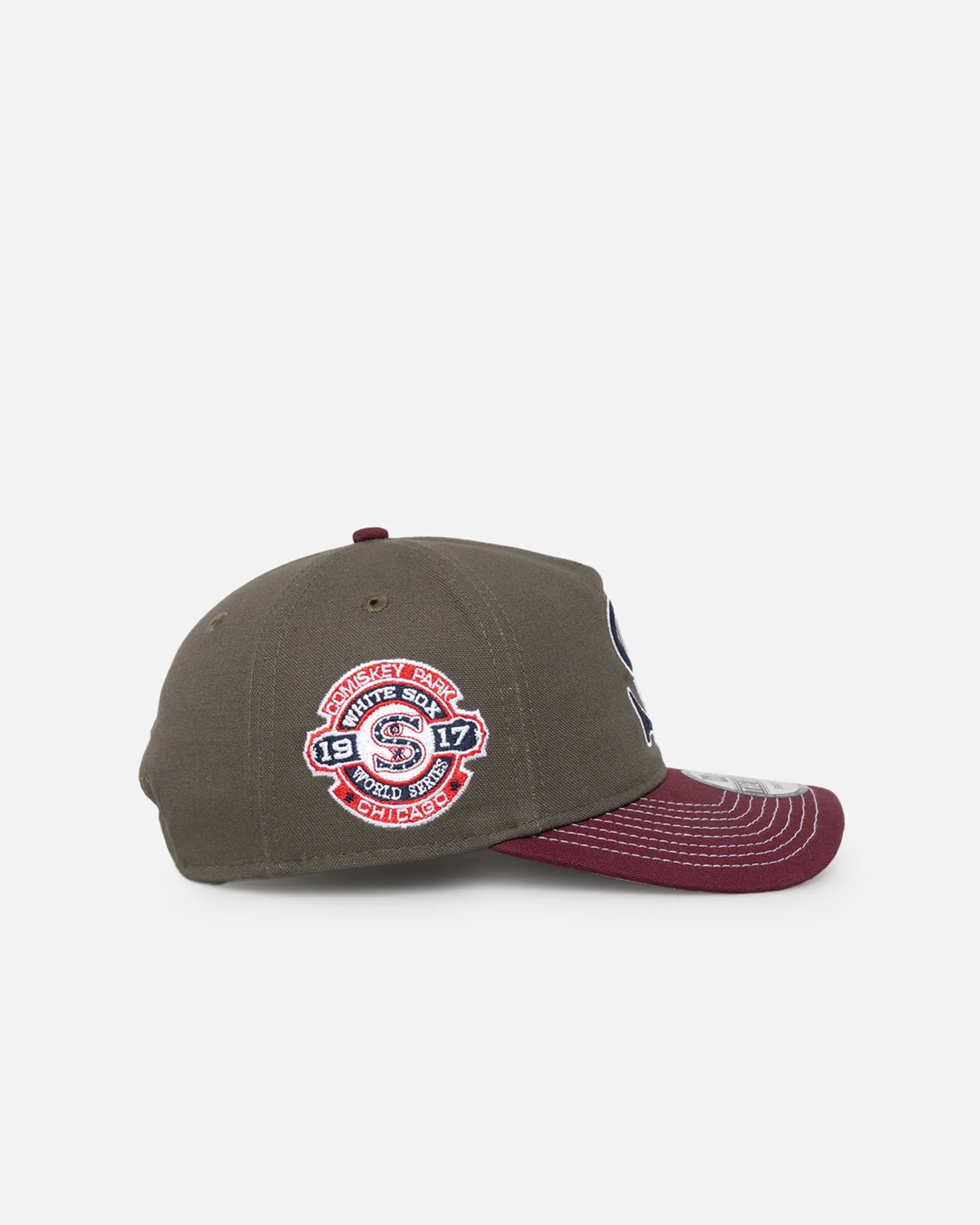 New Era Chicago White Sox 'Contrast Visor' Pre-Curved Golfer Snapback Moss/Maroon