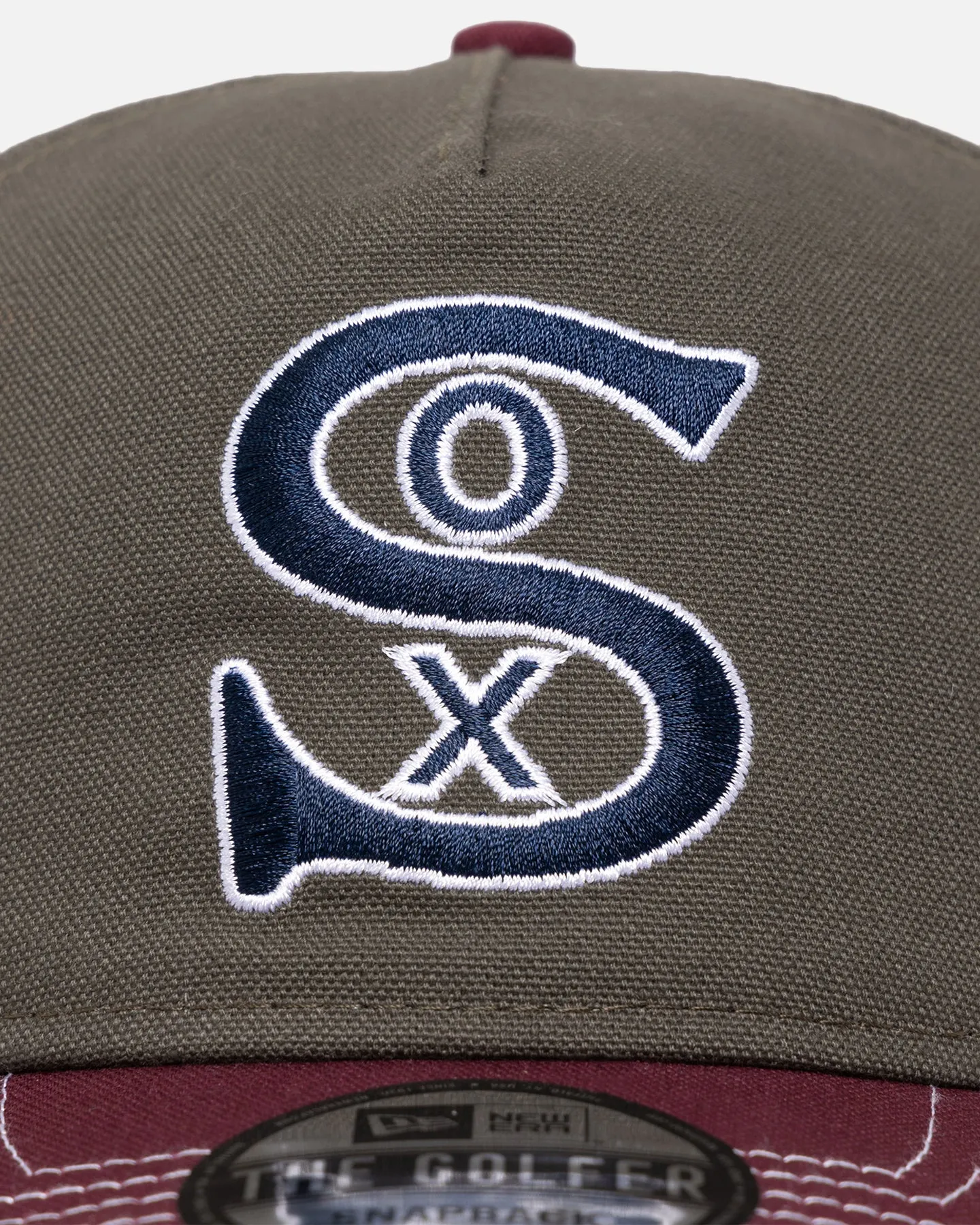 New Era Chicago White Sox 'Contrast Visor' Pre-Curved Golfer Snapback Moss/Maroon