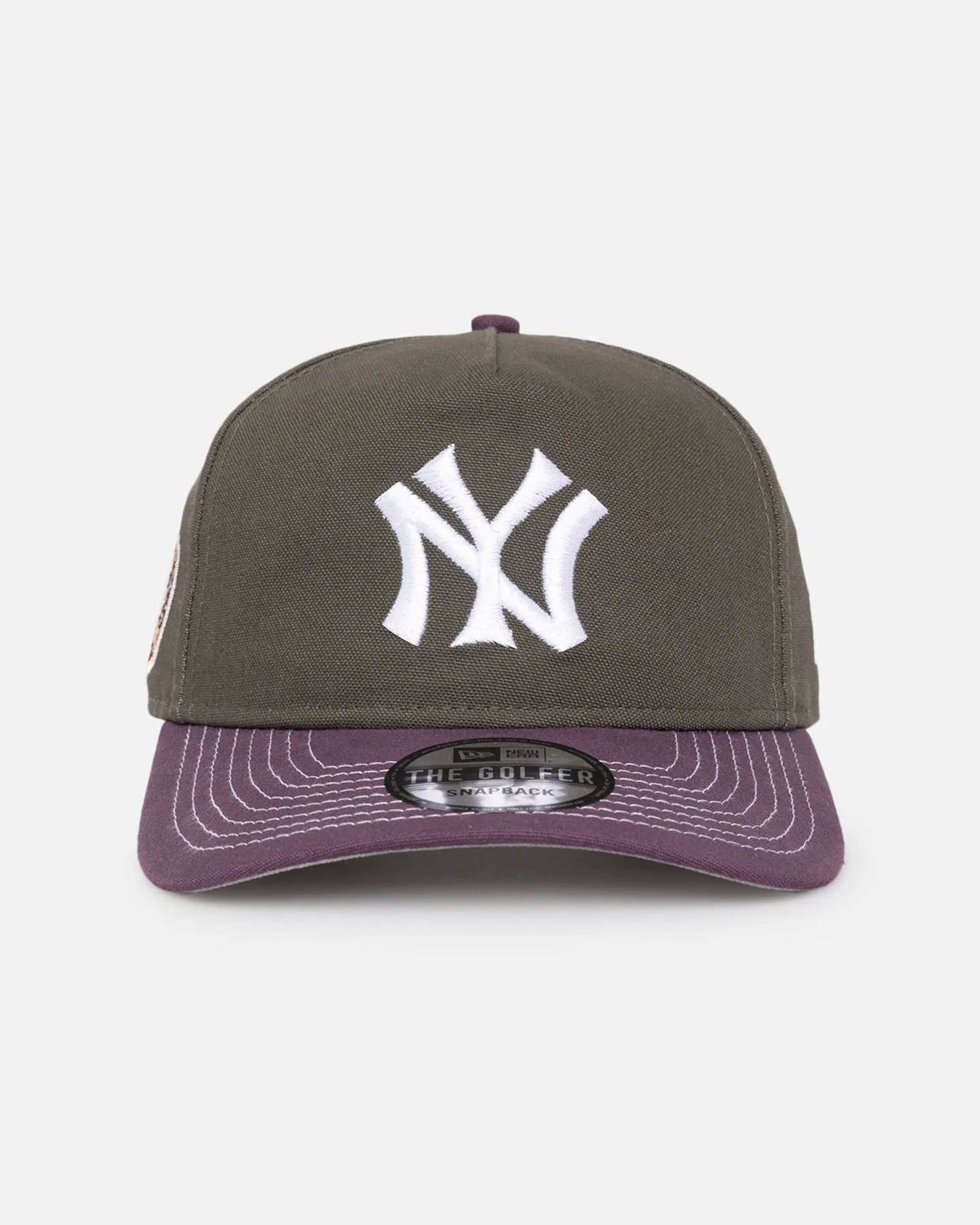 New Era New York Yankees 'Contrast Visor' Pre-Curved Golfer Snapback Moss/Plum