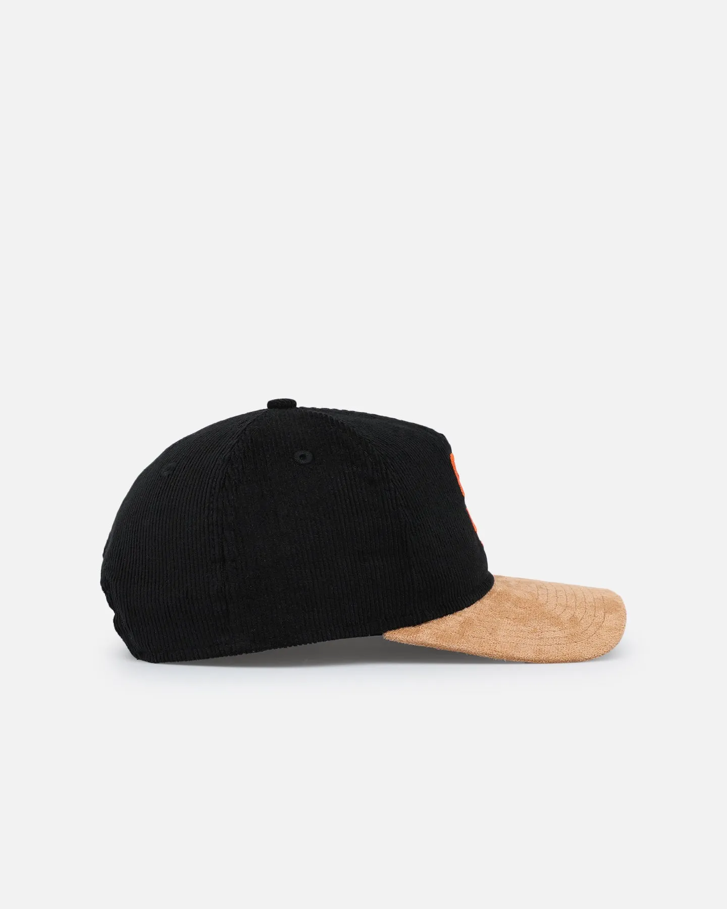New Era San Francisco Giants 'Corduroy Suede' Pre-Curved Golfer Snapback Washed Black