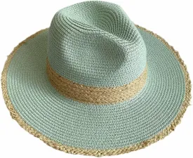 Panama Hat Sun Hats for Women Men, Wide Brim Straw Hat Summer Fedora Beach Cap UPF 50 