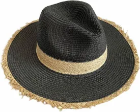 Panama Hat Sun Hats for Women Men, Wide Brim Straw Hat Summer Fedora Beach Cap UPF 50 