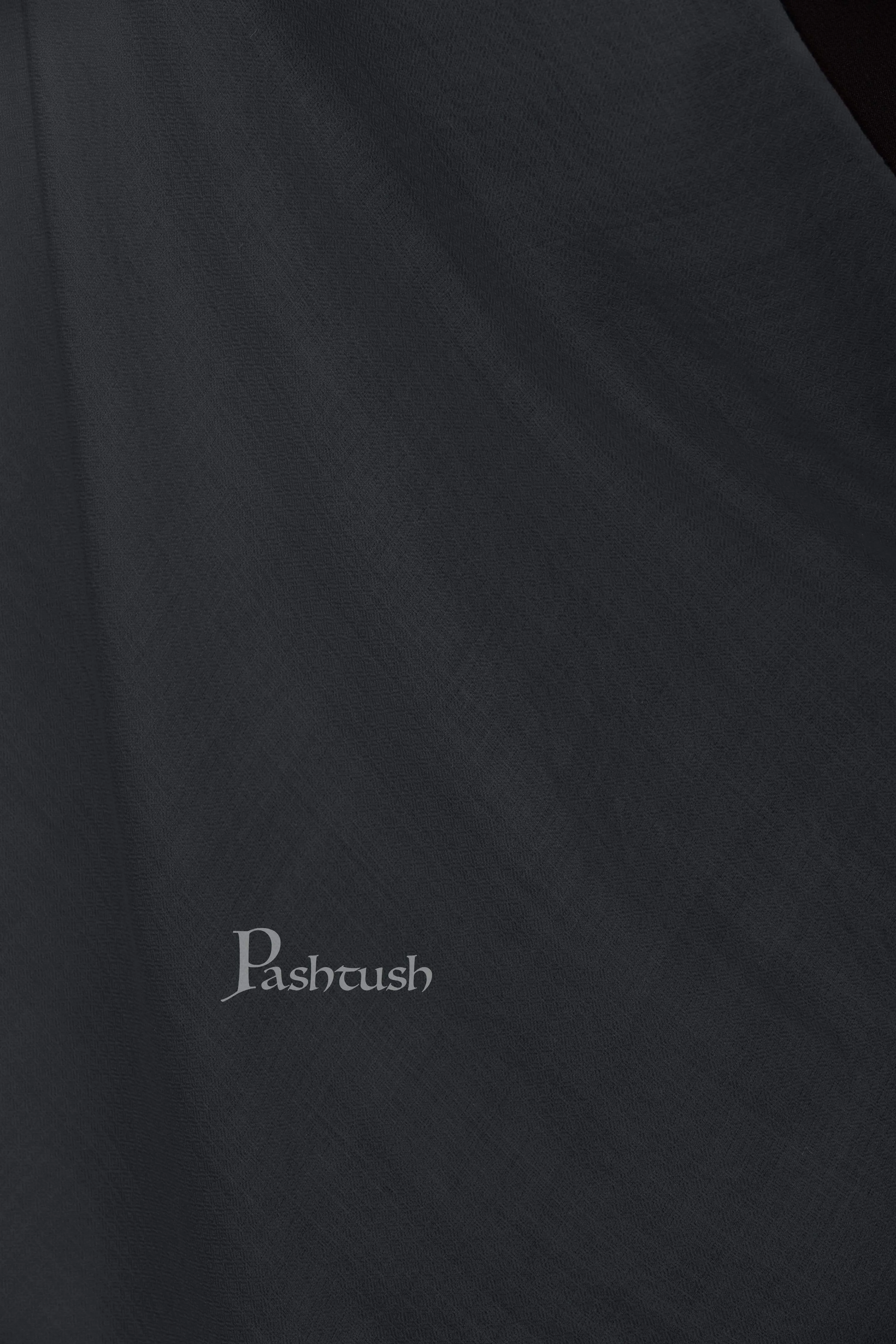Pashtush Womens Cashmere  Scarf, Diamond Weave, Charcoal Grey