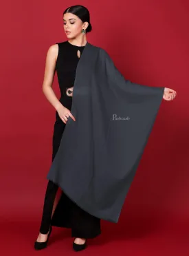 Pashtush Womens Cashmere  Scarf, Diamond Weave, Charcoal Grey