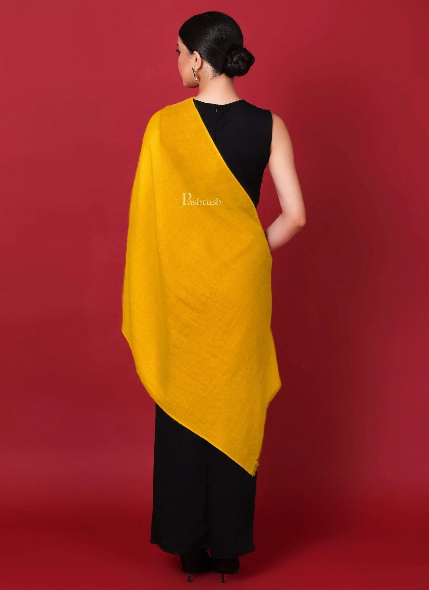 Pashtush Womens Cashmere  Scarf, Diamond Weave, Sunray