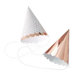 Pink & Rose Gold Party Hats - Set of 6