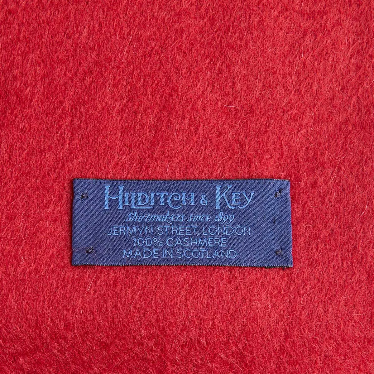 Plain Red Wide Width Pure Cashmere Scarf