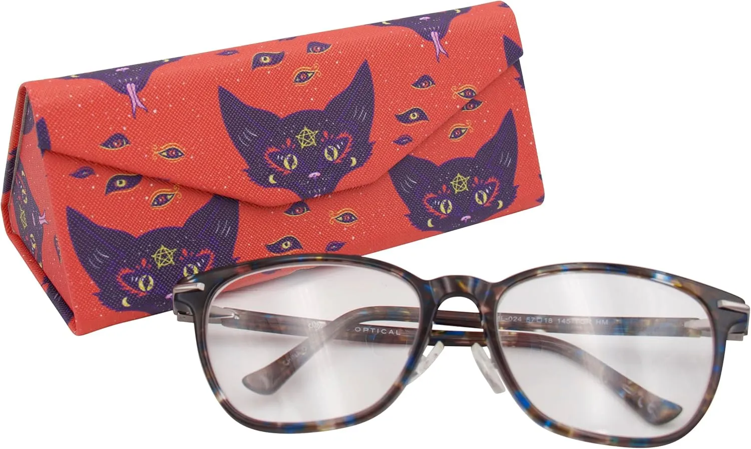 Real Sic Glasses Case for Men and Women - Magnetic Folding Hard Shell Sunglass Holder - Inspired by Halloween/Horror/Occult