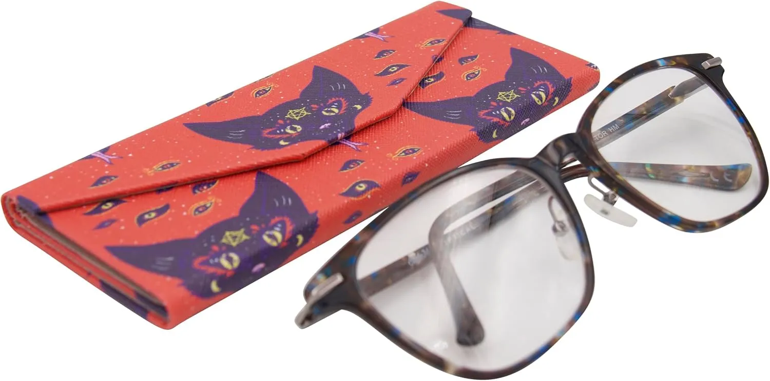 Real Sic Glasses Case for Men and Women - Magnetic Folding Hard Shell Sunglass Holder - Inspired by Halloween/Horror/Occult