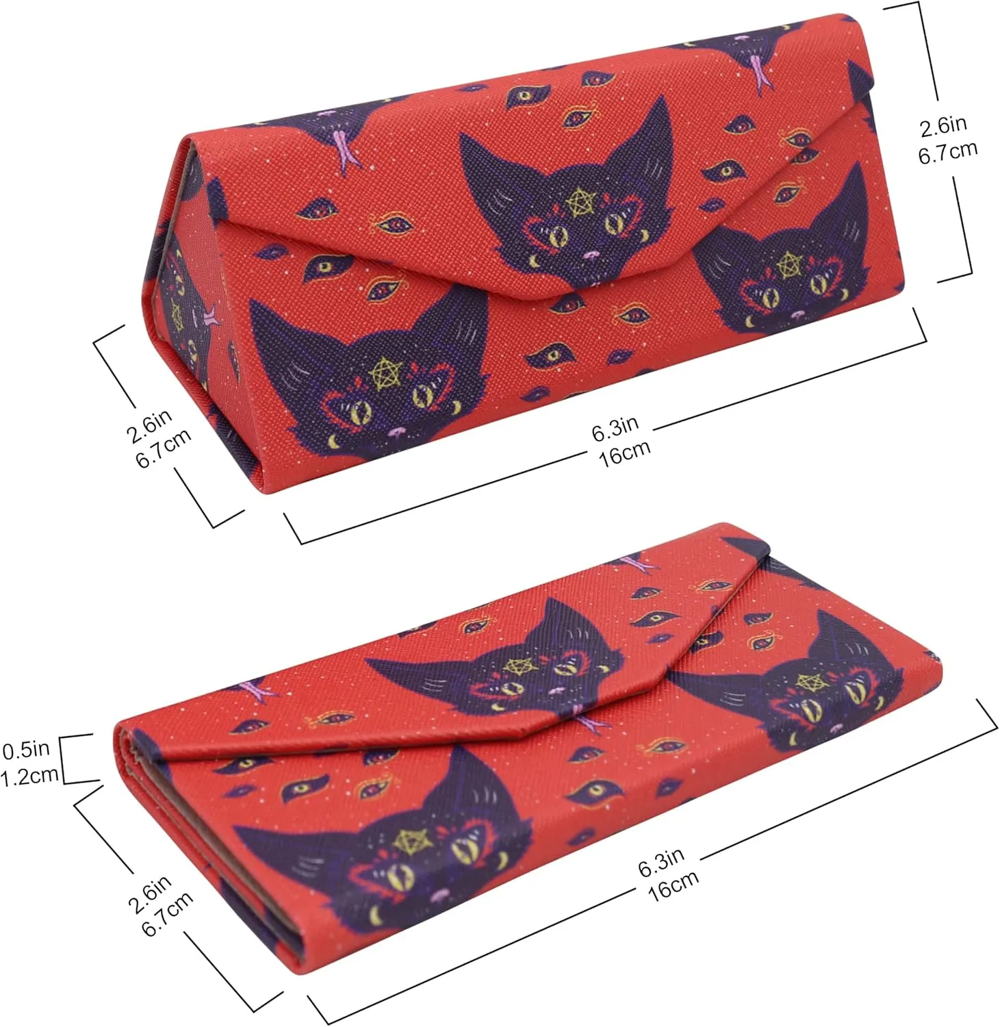 Real Sic Glasses Case for Men and Women - Magnetic Folding Hard Shell Sunglass Holder - Inspired by Halloween/Horror/Occult