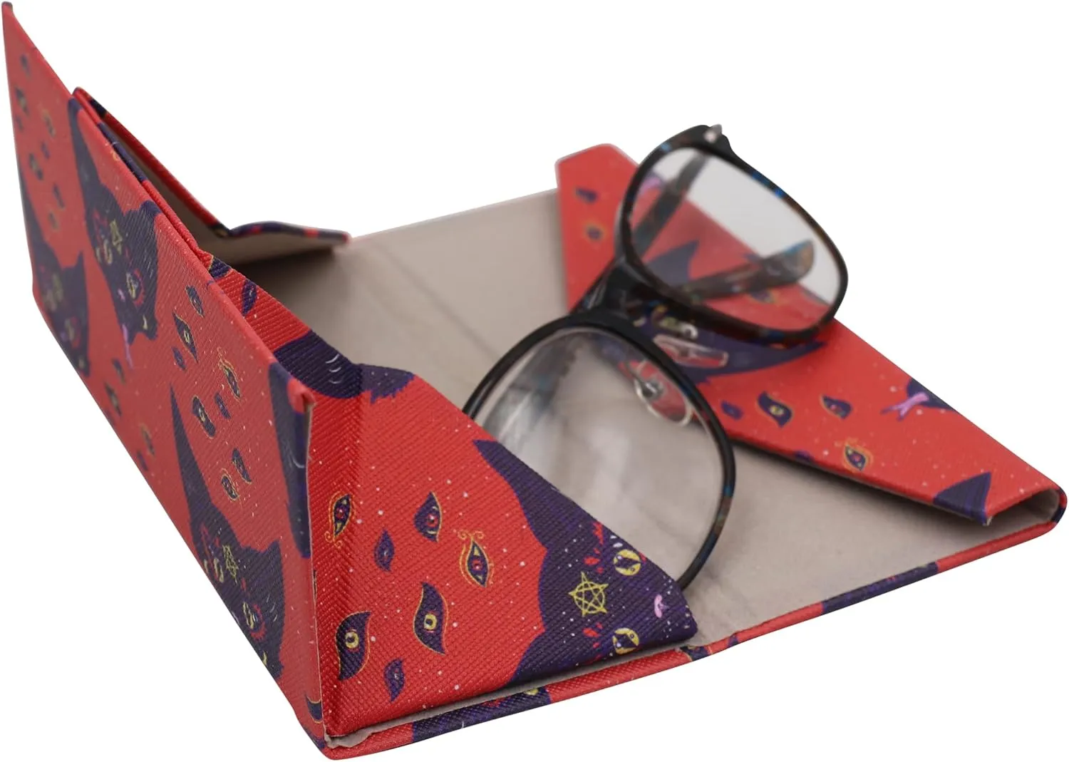 Real Sic Glasses Case for Men and Women - Magnetic Folding Hard Shell Sunglass Holder - Inspired by Halloween/Horror/Occult