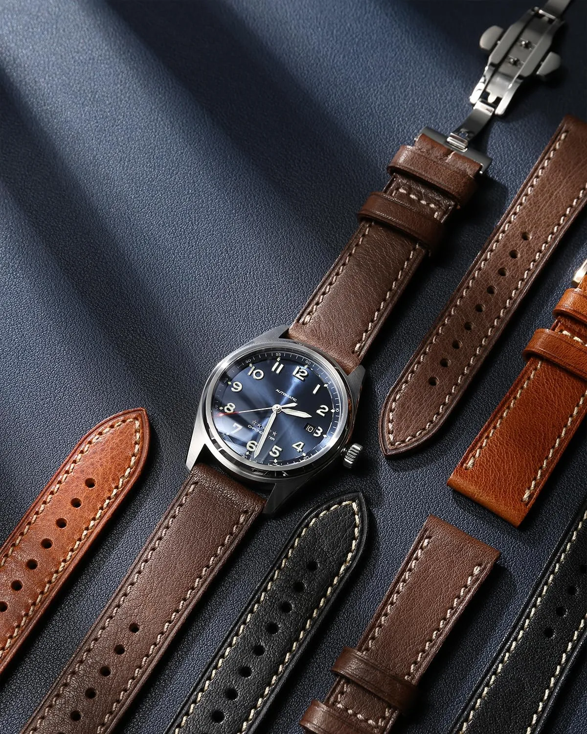 REZERO Leather Watch Bands, Handmade Watch Straps, Italian Top Grain Soft Leather Watch Bands Replacement, Vegetable-Tanned & Oil-Waxed Watch Bracelets 18/19/20/21/22/23/24/26mm for Men, Women