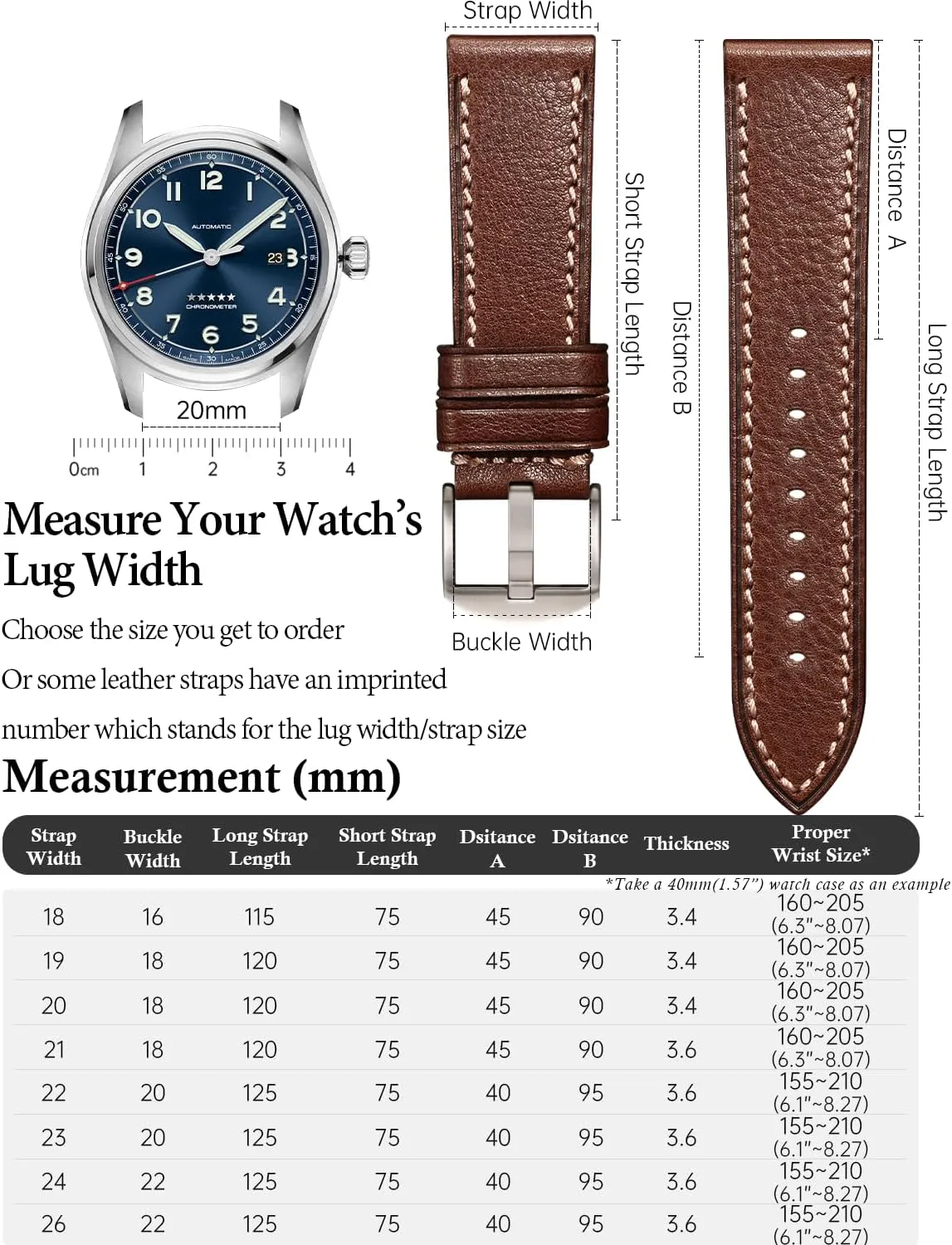 REZERO Leather Watch Bands, Handmade Watch Straps, Italian Top Grain Soft Leather Watch Bands Replacement, Vegetable-Tanned & Oil-Waxed Watch Bracelets 18/19/20/21/22/23/24/26mm for Men, Women