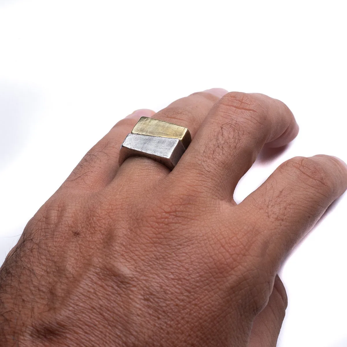 SAHA STACKED RINGS | 925 STERLING SILVER & BRASS