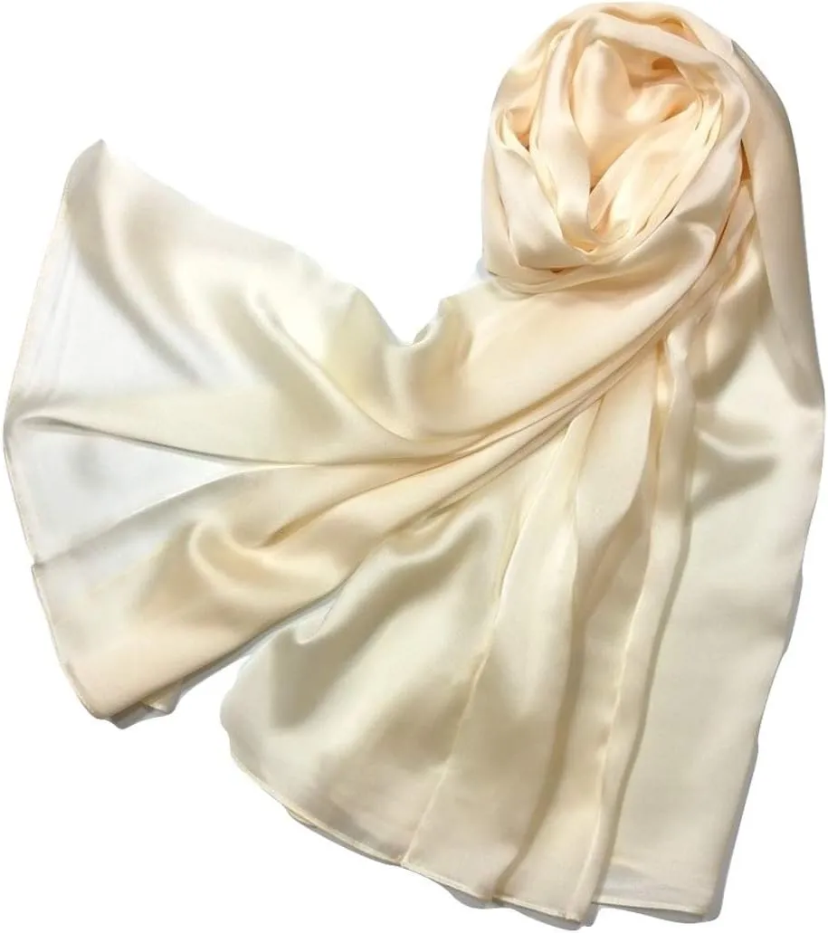 Shanlin Silk Feel Long Satin Patterned & Solid Color Scarves for Women in Gift Box