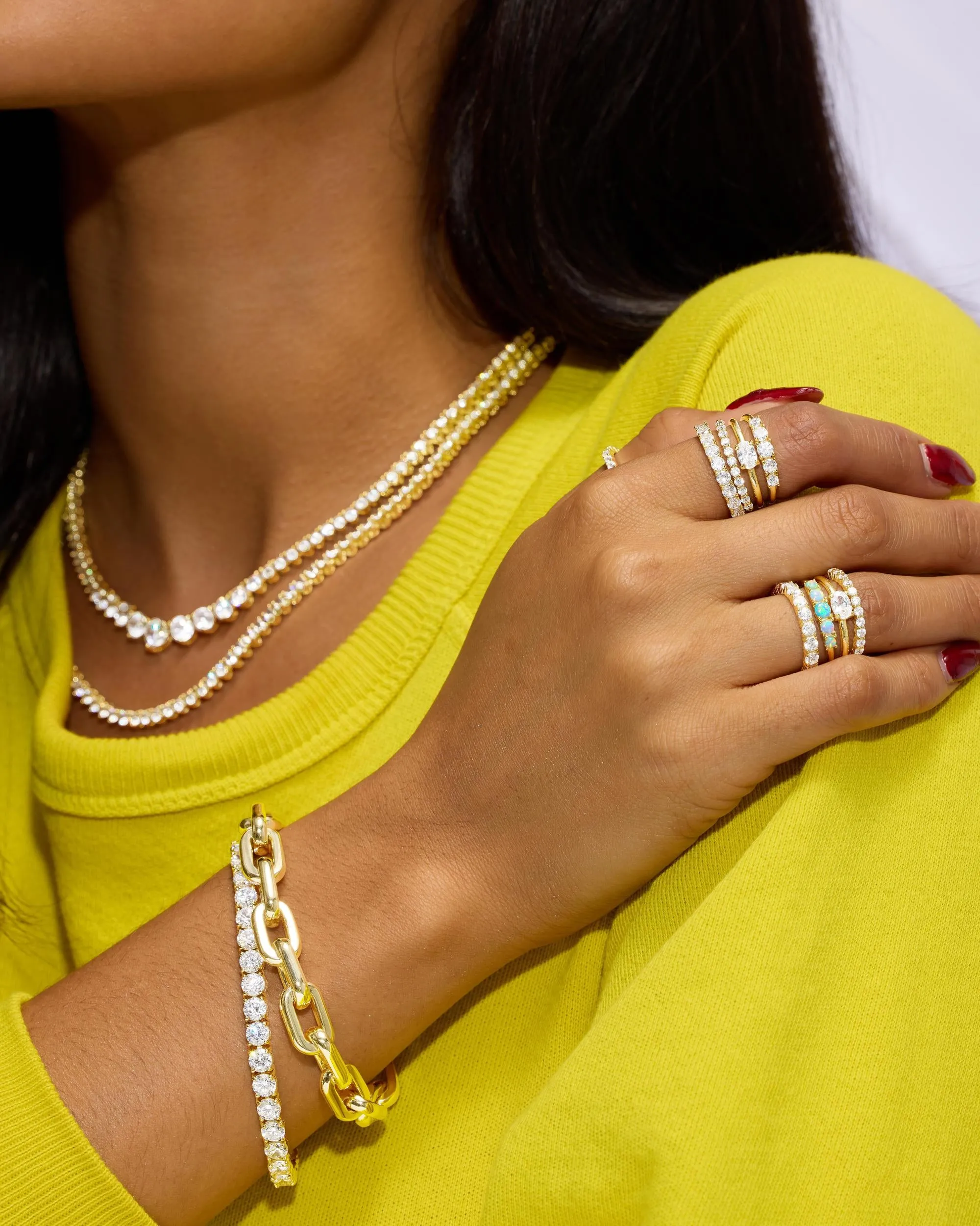 She's So Stacked Ring - Silver|Blue Opal Ombré