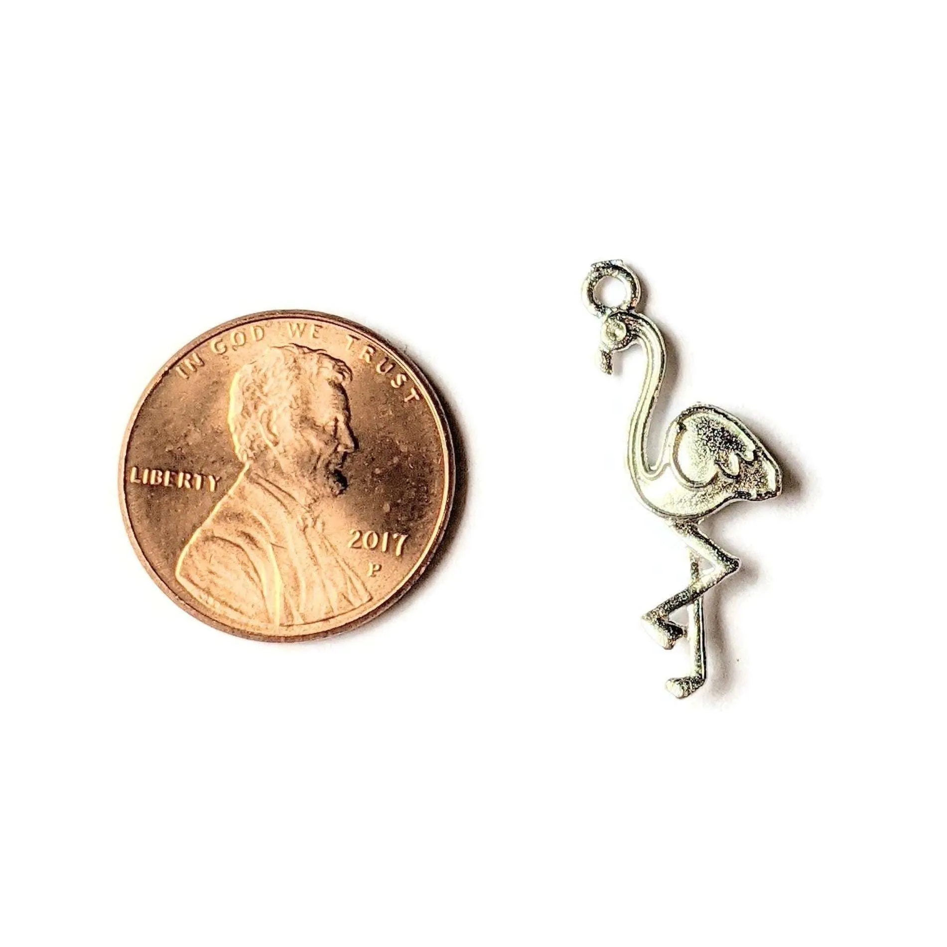 Silver Flamingo Charm III