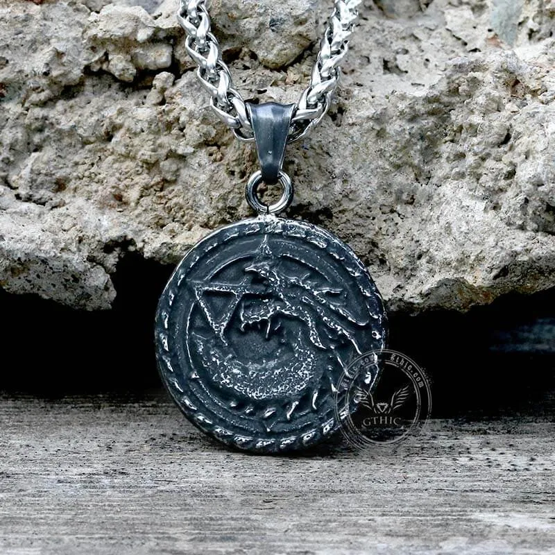 Star Of David Fenrir Wolf Stainless Steel Pendant