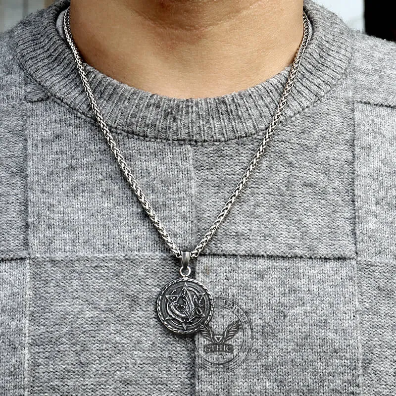 Star Of David Fenrir Wolf Stainless Steel Pendant
