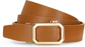 SUOSDEY Women Leather Ratchet Belt for Jeans Pants with Automatic Sliding Buckle, Adjustable Belt for Ladies, Width 1.2"