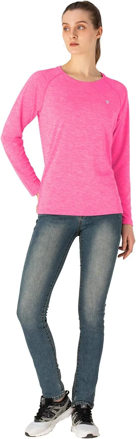 TBMPOY Women's UPF 50 Sun Protection Long Sleeve Shirts SPF Lightweight Hiking Running Fishing Outdoor Tops