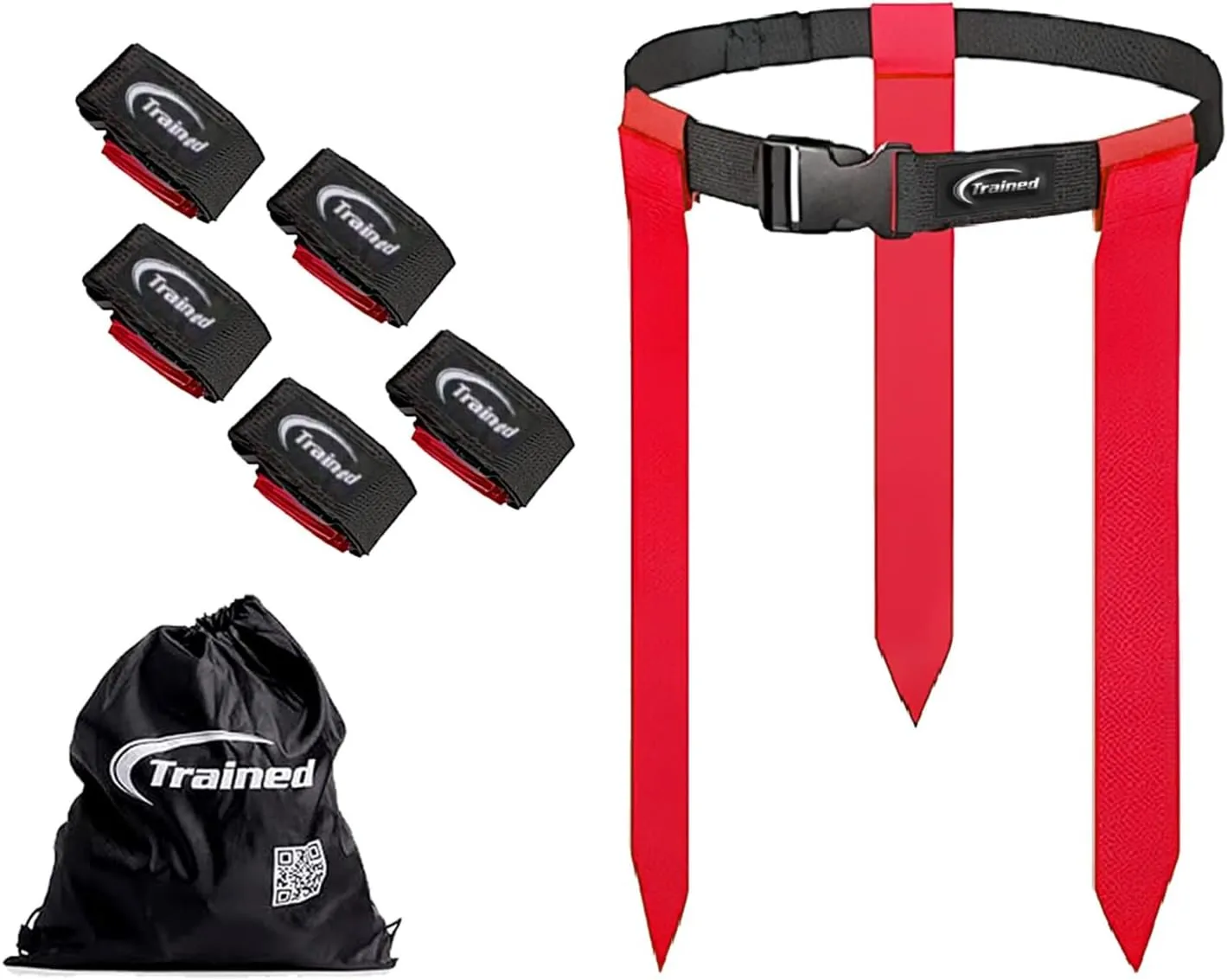 Trained 10 Man Flag Football Belts, 10 Player Adjustable Flag Football Set for Sports Teams, Training & Competition